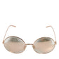Rose Gold Plated Round Lenses Shades Eyewear Sunglasses