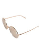 Rose Gold Plated Round Lenses Shades Eyewear Sunglasses