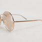 Rose Gold Plated Round Lenses Shades Eyewear Sunglasses