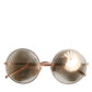 Rose Gold Plated Round Lenses Shades Eyewear Sunglasses