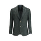 Single-breasted Blazer in mélange fabric