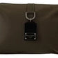 Green Nylon Logo Clutch Mens Bag Crossbody Shoulder