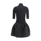 High-neck puff skirt Mini Dress