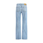 Light Blue Cotton Straight-Leg Jeans