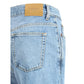 Light Blue Cotton Straight-Leg Jeans