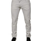 White Cotton Stretch Skinny Men Denim Jeans