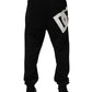 Black DG Logo Cotton Jogger Sweatpants Pants