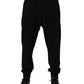 Black DG Logo Cotton Jogger Sweatpants Pants