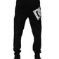 Black DG Logo Cotton Jogger Sweatpants Pants