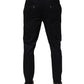 Black Mid Waist Drawstring Men Jogger Pants