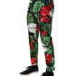 Multicolor Floral Print Cotton Tapered Pants