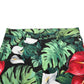 Multicolor Floral Print Cotton Tapered Pants