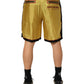 Yellow Floral Print Silk Men Bermuda Shorts