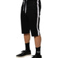 Black Cotton Stretch Men Bermuda Shorts