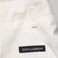 White Cotton Mid Waist Men Bermuda Shorts