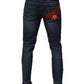 Blue Cotton Stretch Skinny Men Denim Jeans