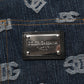 Blue Logo Print Straight Denim Men Jeans