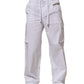 White Linen Straight Cargo Men Trouser Pants
