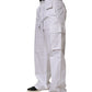 White Linen Straight Cargo Men Trouser Pants