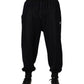 Black Cotton Blend Drawstring Jogger Jogger Pants