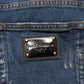 Blue Tattered Cotton Skinny Men Denim Jeans