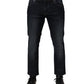 Dark Blue Cotton Skinny Men Denim Jeans