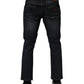 Dark Blue Cotton Skinny Men Denim Jeans