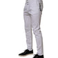 White Cotton Stretch Slim Fit Denim Jeans