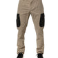 Beige Mid Waist Skinny Men Cargo Chino Trouser Pants