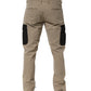 Beige Mid Waist Skinny Men Cargo Chino Trouser Pants