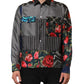 Multicolor Patchwork Long Sleeves Silk Shirt