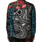 Multicolor Patchwork Long Sleeves Silk Shirt