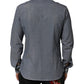 Blue Denim Regular Fit Collared Long Sleeve Casual Shirt
