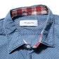 Blue Denim Slim Fit Collared Long Sleeve Casual Shirt