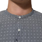 Gray Polka Dot Cotton Button Down Long Sleeves Shirt
