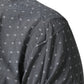 Gray Polka Dot Cotton Button Down Long Sleeves Shirt