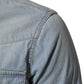 Blue Denim Collared Long Sleeve Men Shirt