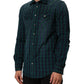 Green Checkered Cotton Button Down Long Sleeves Shirt