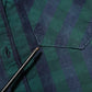 Green Checkered Cotton Button Down Long Sleeves Shirt