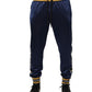 Blue Nylon Jogger Mid Waist Trouser Pants