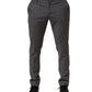 Gray Polyester Formal Dress Trouser Pants