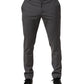 Gray Polyester Formal Dress Trouser Pants