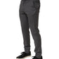 Gray Polyester Formal Dress Trouser Pants
