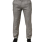 Gray Mid Waist Dress Formal Skinny Men Pants