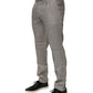 Gray Mid Waist Dress Formal Skinny Men Pants