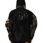 Black Camouflage Hooded Men Full Zip Sweater