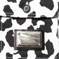 Black White Leopard Denim Blouson Sweater
