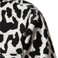 Black White Leopard Denim Blouson Sweater