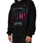 Black Printed Hooded Men Sweatshirt Sweater