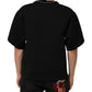 Black Polyester Necklace Embellished T-shirt